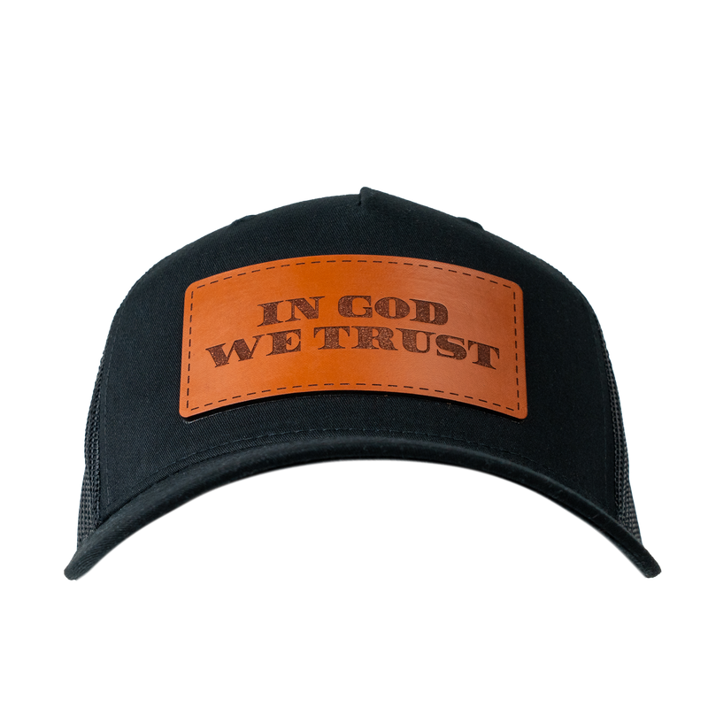 In God We Trust Leather Patch Hat