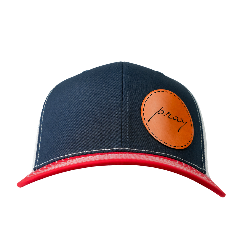 Pray Leather Patch Hat