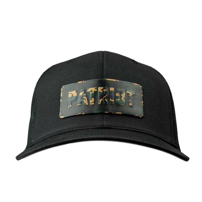 Camo Patriot Leather Patch Hat